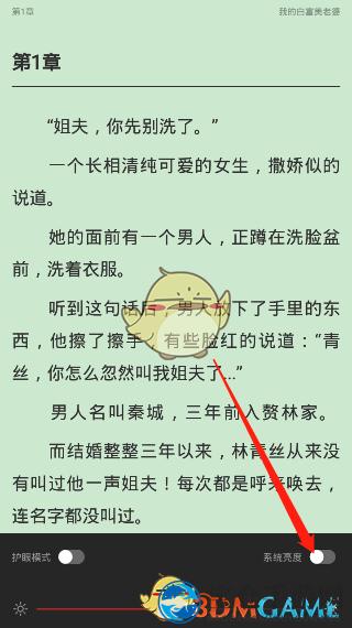 《点众阅读》亮度设置方法